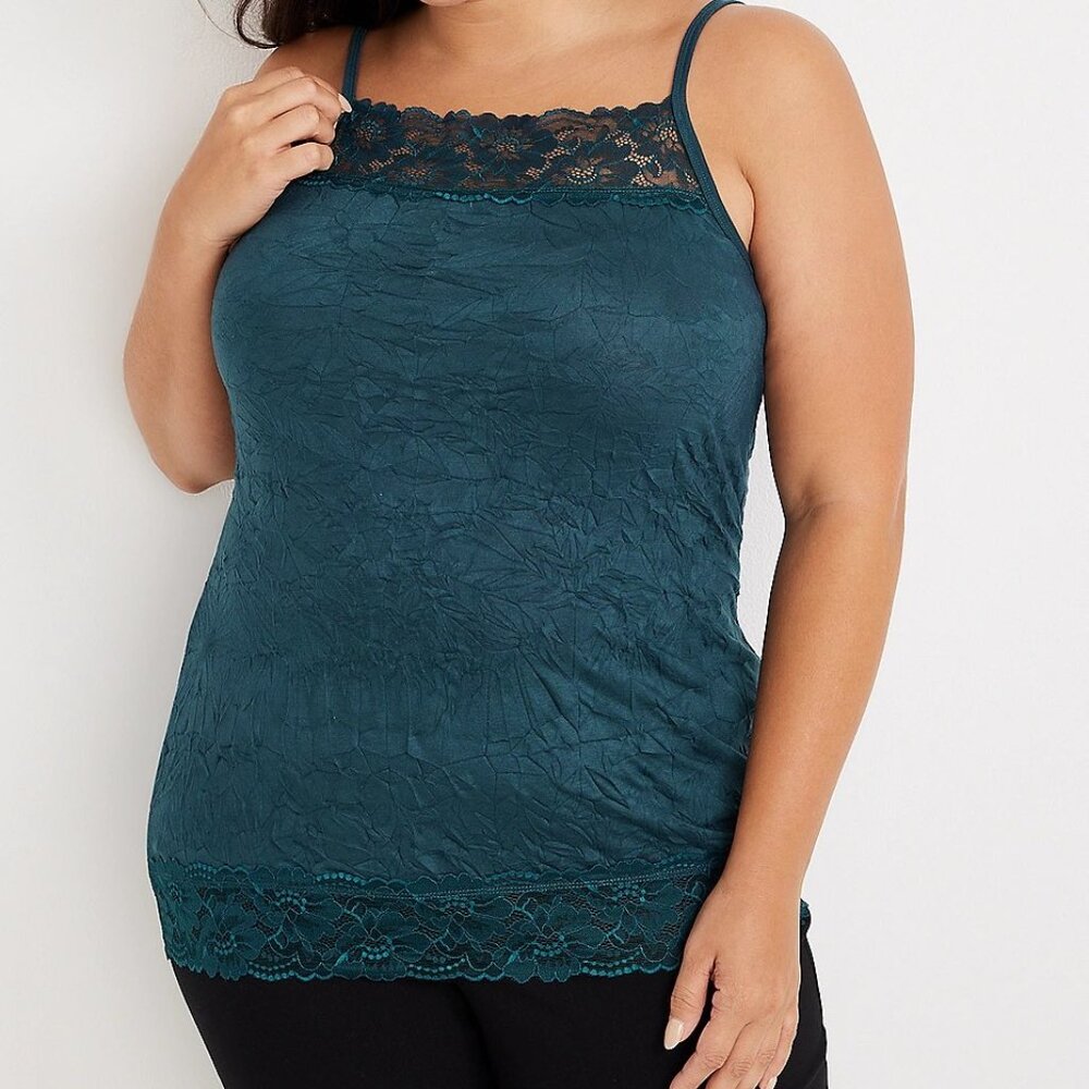 Maurices crinkle lace tank top